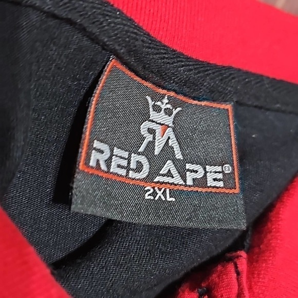 Red Ape Colorblock Black Red White Polo Shirt‎ Size Medium - Picture 6 of 7